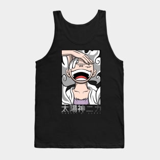 Luffy Laughing on Gear 5 Sun God Nika Mode Tank Top